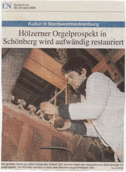 Orgelrestaurierung in Schönberg